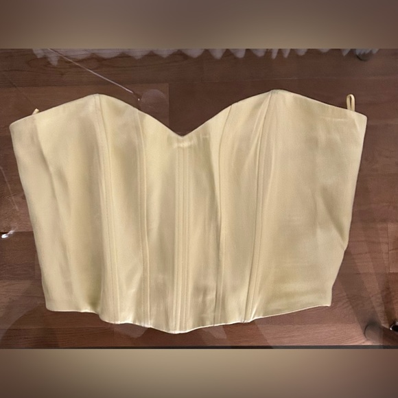 Yellow Satin Corset Tube Top - Picture 1 of 2
